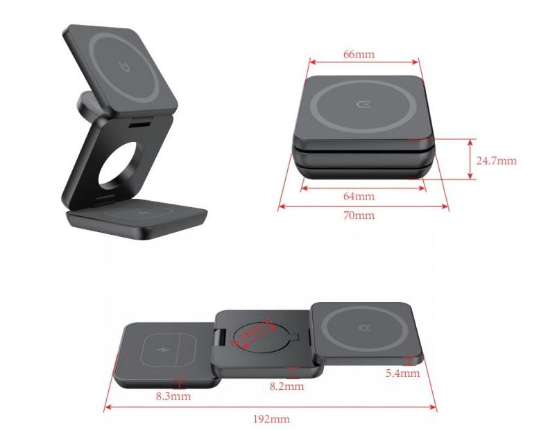 Magnetic Wireless Charger & Foldable Phone Stand