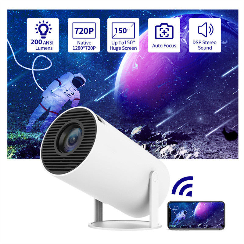 HY300 Pro Mini Smart Projector – WiFi, Bluetooth, 180° Rotatable